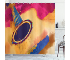 Abstract Strings Retro Shower Curtain