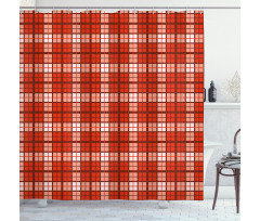 Vintage Tartan Motif Shower Curtain