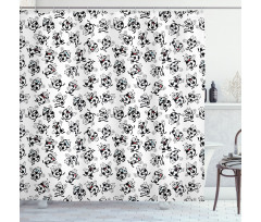 Football Numbers Cartoon Shower Curtain