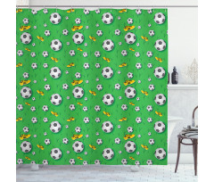 Shoes Balls on Grass Shower Curtain