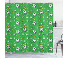 Shoes Balls on Grass Shower Curtain