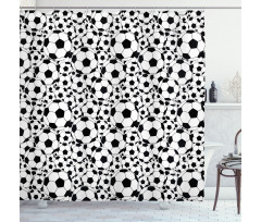 Monochrome Balls Boys Shower Curtain