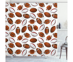 Rugby Balls Shower Curtain