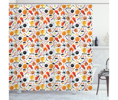 Cartoon Style Bowling Shower Curtain