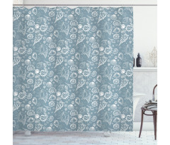 Doodle Style Pattern Shower Curtain
