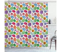 Colorful Aqua Motif Shower Curtain