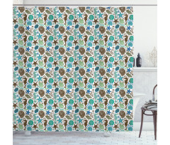 Abstract Maritime Shower Curtain