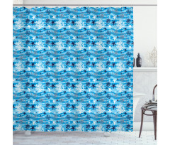 Starfish and Scallop Shower Curtain