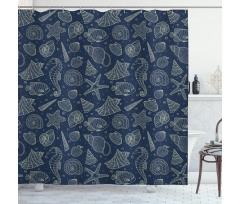 Marine Inhabitants Shower Curtain