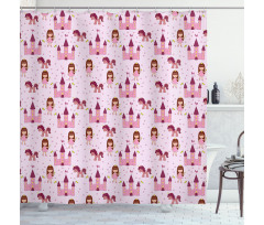 Princes with Castle Stars Shower Curtain