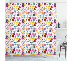 Faces Dots and Circles Shower Curtain