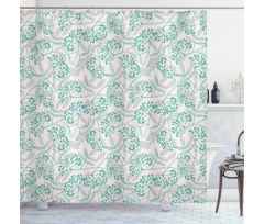 Creeper Leaves Berries Shower Curtain