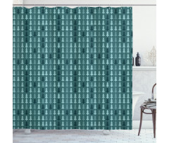 Abstract Pine Tree Xmas Shower Curtain