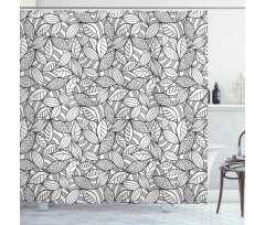Abstract Doodle Foliage Shower Curtain