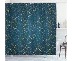 Little Buds on Branches Shower Curtain