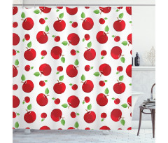Vivid Cartoon Red Fruit Shower Curtain