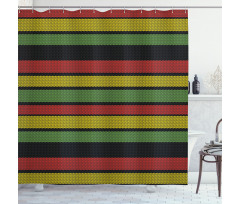 Knitted Rasta Lines Shower Curtain