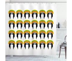 Rastafarian Dreadlocks Shower Curtain