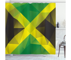 Triangle Polygon Flag Shower Curtain