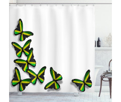 Butterflies with Flag Shower Curtain