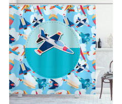 Airplane Composition Shower Curtain