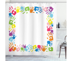 Colorful Handprints Shower Curtain