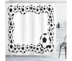 Football Frame Pattern Shower Curtain