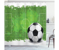 Grunge Football Design Shower Curtain