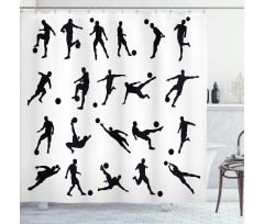 Football Silhouettes Shower Curtain