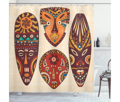 Indigenous Folk Mask Graphic Shower Curtain