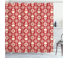 Needlework Skull Motif Shower Curtain