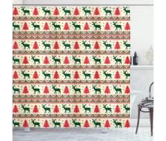 Pixel Art Christmas Shower Curtain