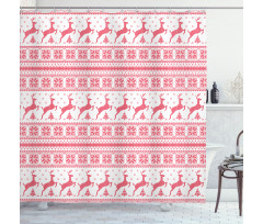 Winter Time Reindeers Shower Curtain