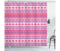 Geometric Snow December Shower Curtain