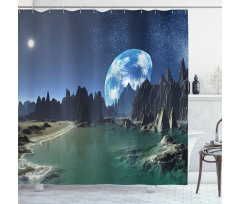 Earth from Alien Shores Shower Curtain
