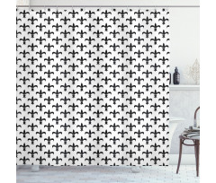 Black Royal Lily Shower Curtain