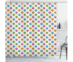 Lively Colored Fun Circles Shower Curtain