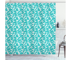Foliage Leaves Lines Shower Curtain