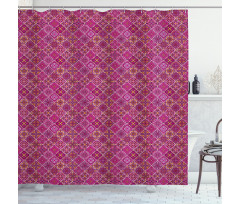 Checkered Pink Shower Curtain