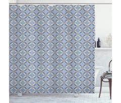 Azulejo Ceramic Motif Shower Curtain