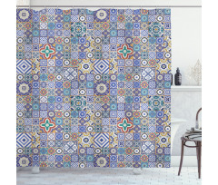 Grid Squares Pattern Shower Curtain