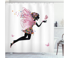 Floral Dressed Angel Shower Curtain