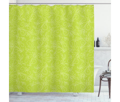 Doodle Curly Flora Shower Curtain