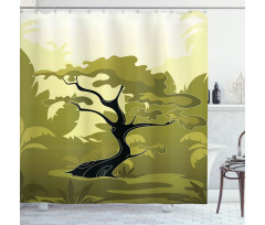 Japanese Jungle Shower Curtain