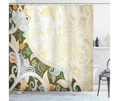 Abstract Flora Leaf Shower Curtain