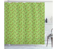 Saxophones on Green Shower Curtain