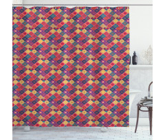 Diamond Squares Pattern Shower Curtain