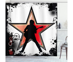 Guitar Player Star Shower Curtain