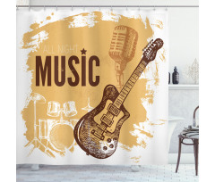 Vintage Sketch Art Shower Curtain