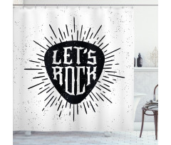 Lets Rock Words Shower Curtain